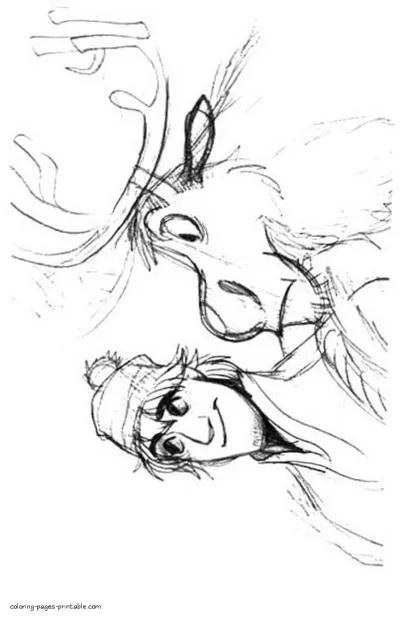 Frozen coloring pages printable. Sven and Kristoff