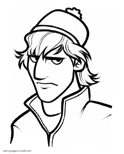 Free printable coloring pages Frozen. Kristoff's portrait