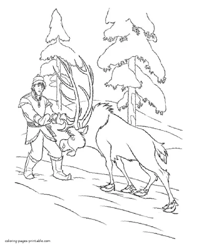 Printable Frozen coloring pages Kristoff