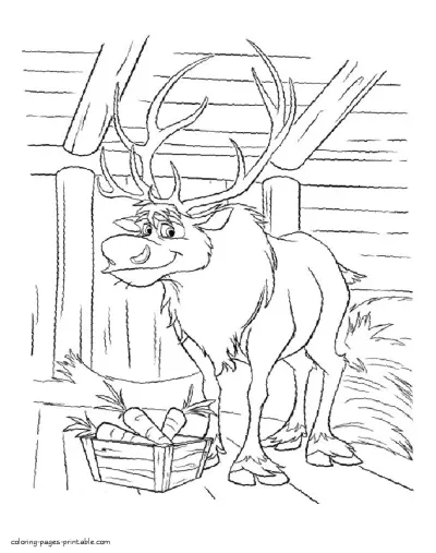 Kids coloring pages Frozen. Sven