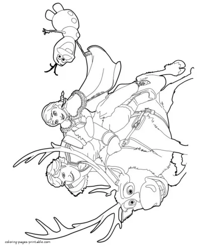 Sven coloring pages from Frozen