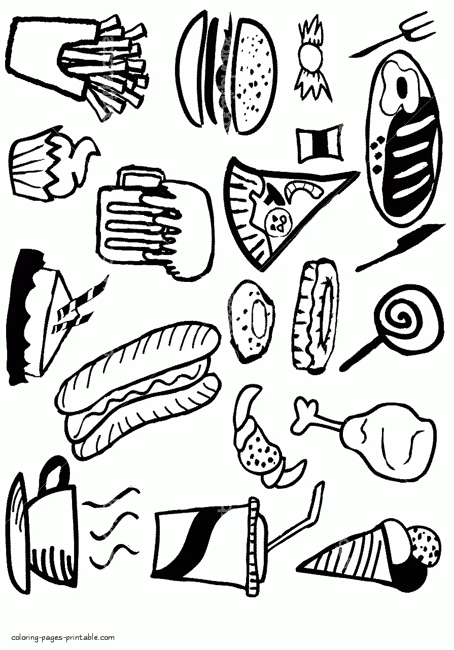 Healthy or unhealthy food coloring pages for preschool. Healthy food coloring pages for preschool