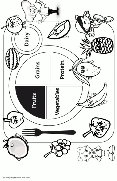 Coloring pages of food