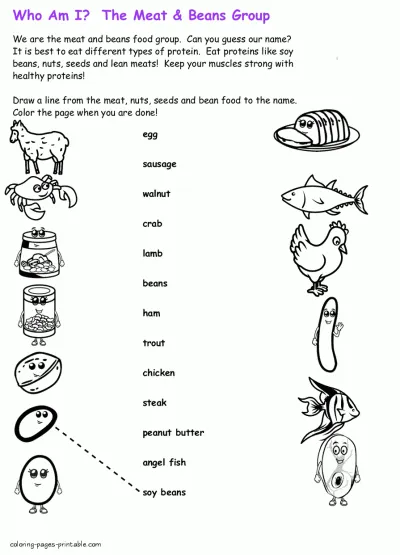 Coloring pages for food