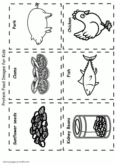 Colouring pages of healthy food