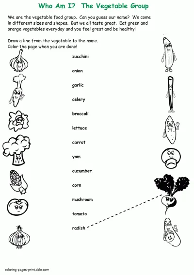 Food group coloring pages