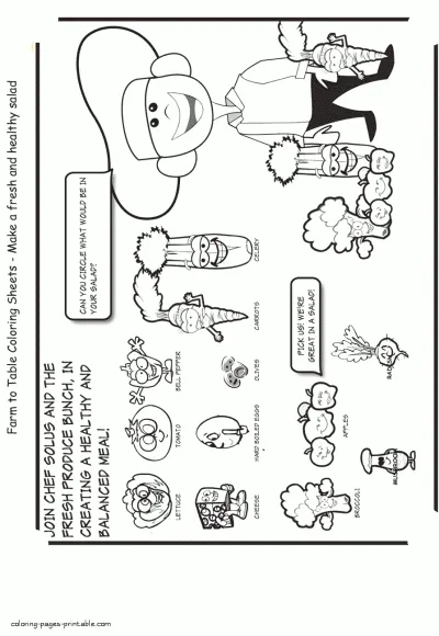 Healthy food coloring book