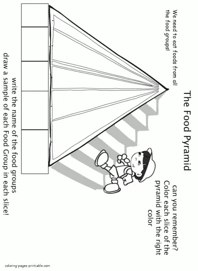 Healthy food colouring pages printable