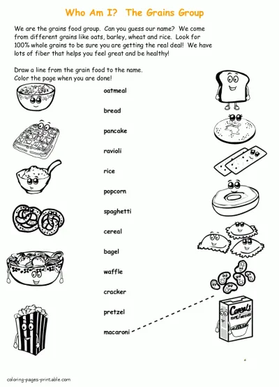 Healthy food coloring pages to print out
