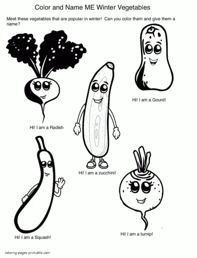 Colouring pages of healthy food