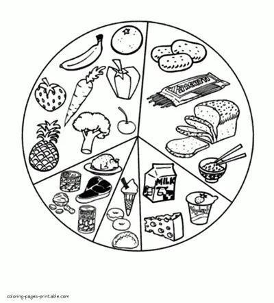 Food coloring pages for preschoolers