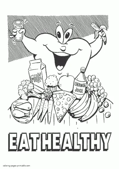 Printable food coloring pages