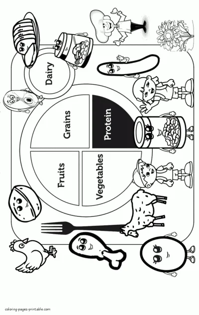 Printable food coloring pages