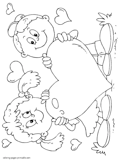 Love hearts coloring pages for kids