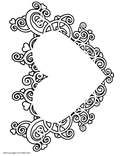 Heart coloring sheet