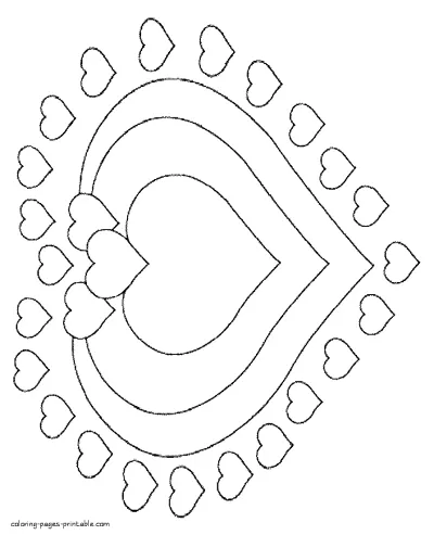 Love heart colouring pages