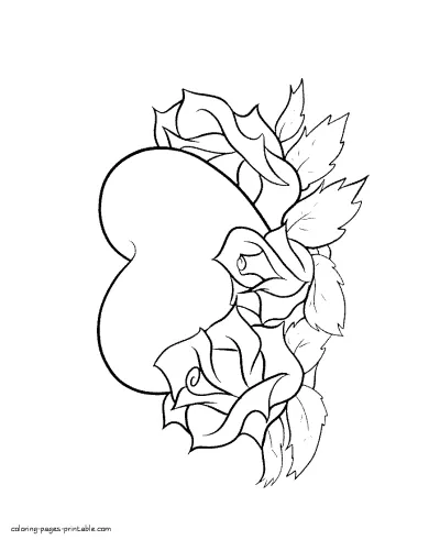 Easy heart coloring page