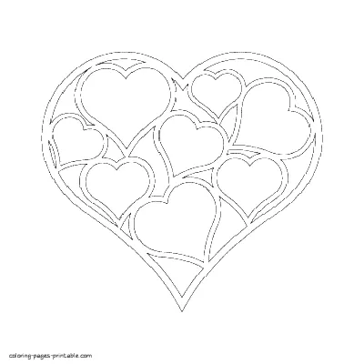 Coloring pages of hearts