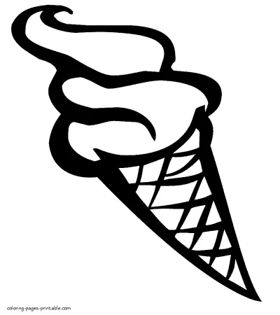 Ice cream coloring pages printable. The cone