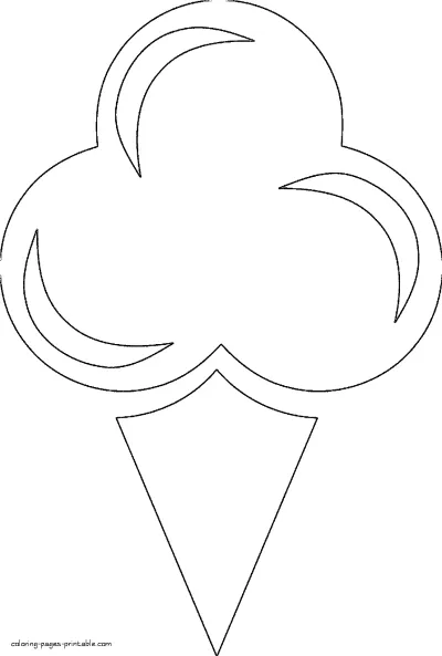 Ice cream coloring page for preschoolers and kindergarteners
