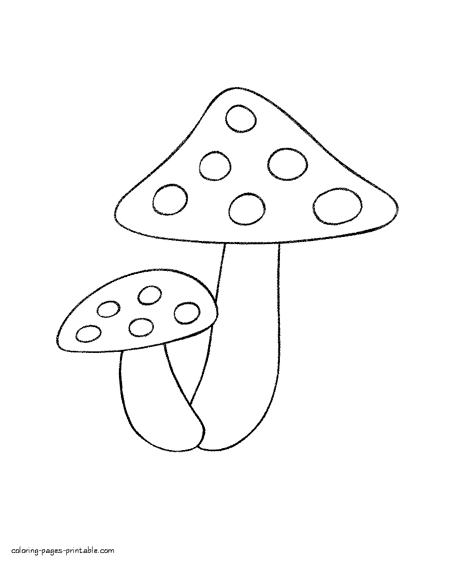 Kindergarten coloring activities. Color the mushrooms Kindergarten coloring activities. Color the mushrooms. Amanita
