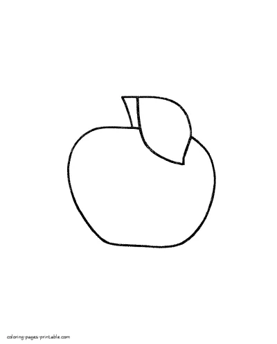 Fruits coloring pages for preschool. Apple printable picture
