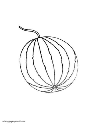 Free coloring sheets for kindergarten - Watermelon to color