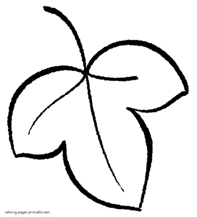 Leaf printable coloring page for kindergarten