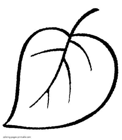 Nature coloring pages. Easy leaves images for kindergarten activities