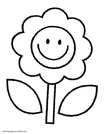 Nature coloring book for preschool & kindergarten. Flower