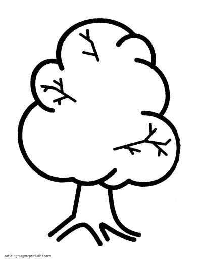 Tree coloring pages for preschool aged kids. Nature