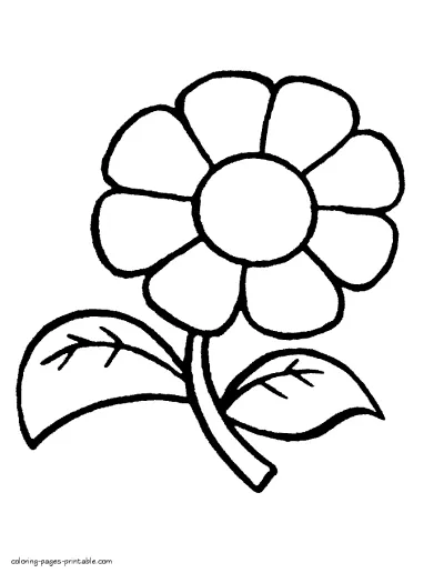 Flower to easy color by kids at kindergarten. Nature themed pictures