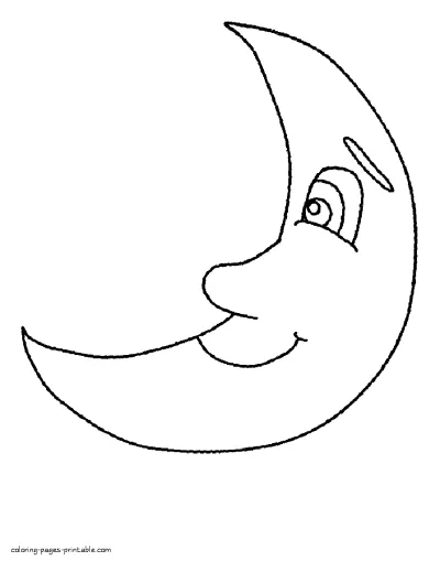 Kindergarten coloring sheets. The moon to print