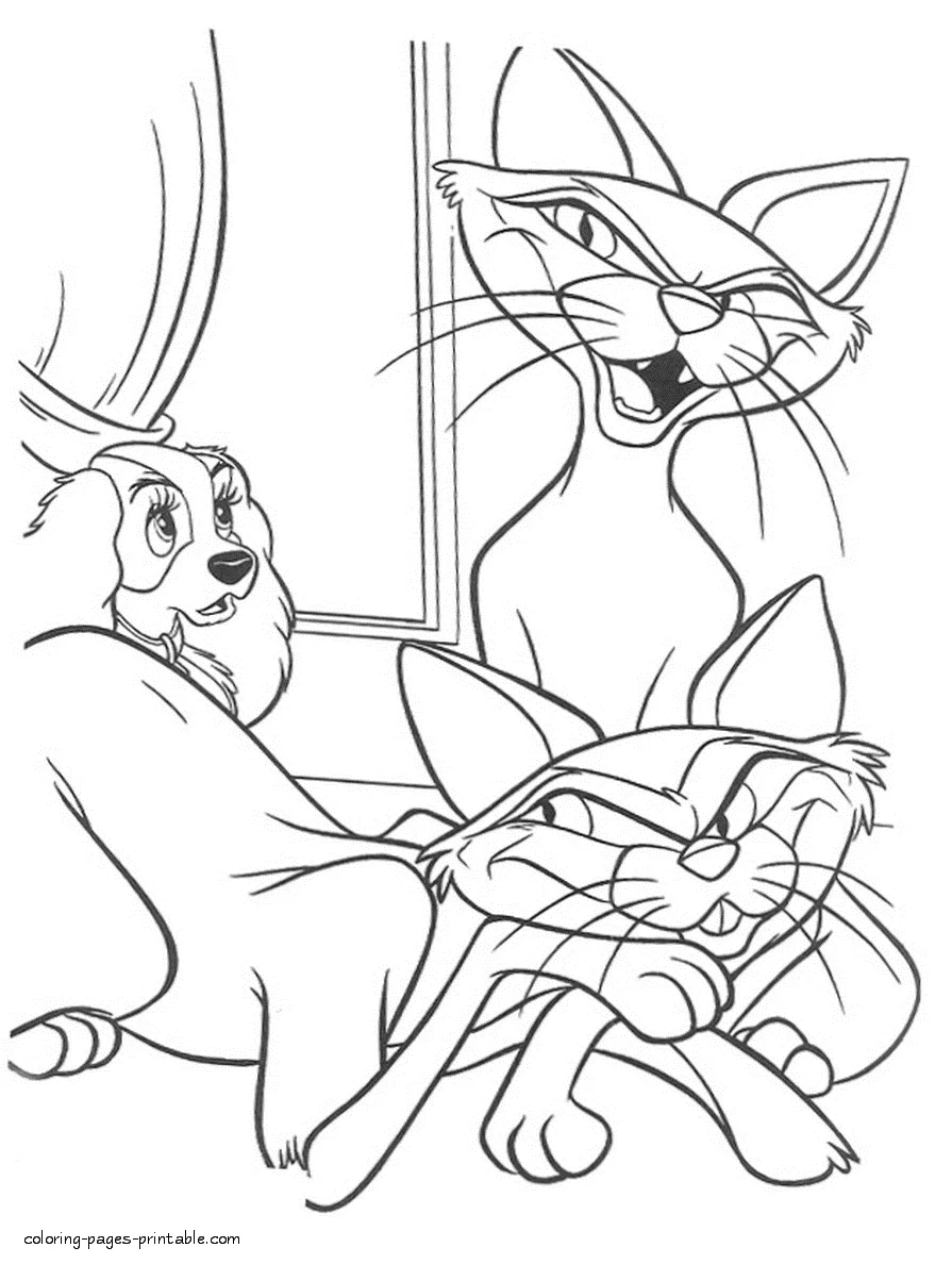 Am and Si coloring page 38 Lady and the Tramp coloring pages 38