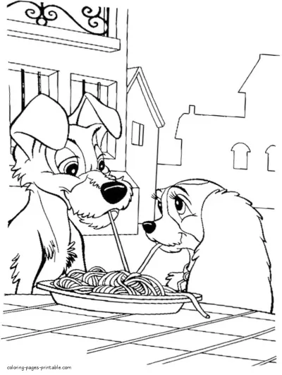 Lady and the Tramp coloring pages 35