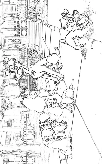 Lady and the Tramp coloring pages 4