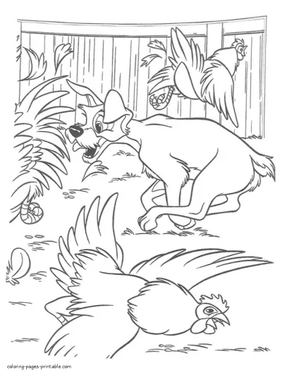 Lady and the Tramp coloring pages 42