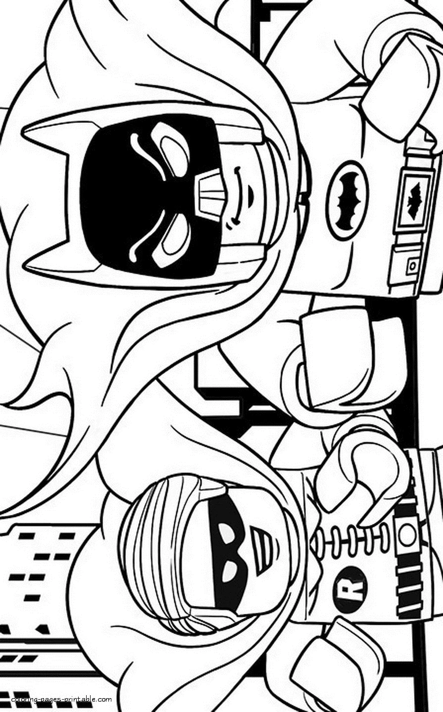 Batman and Robin coloring page from Lego film Batman and Robin coloring printable page from Lego film
