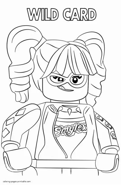 Coloring pages Lego. Harley Quinn from the evil side