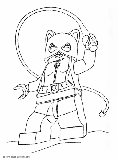 Lego Batman free coloring sheet. Catwoman