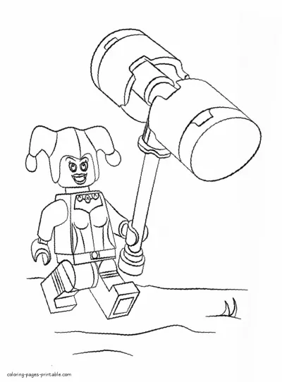 Lego Harley Quinn coloring page. Bad characters
