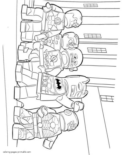 Lego Batman and Robin. Kids coloring pages