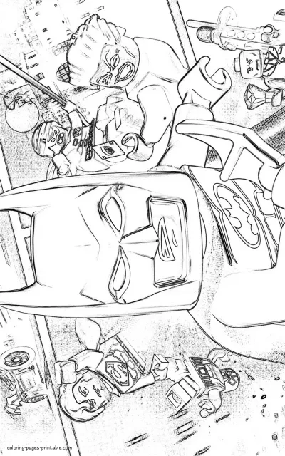 Lego Batman is fighting coloring printable page