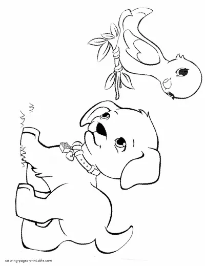 Pets of Lego Friends printable coloring sheet