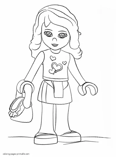 Printable Lego Friends doll coloring page