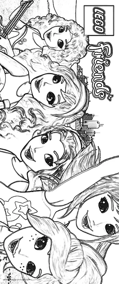 Coloring printable pages Lego Friends