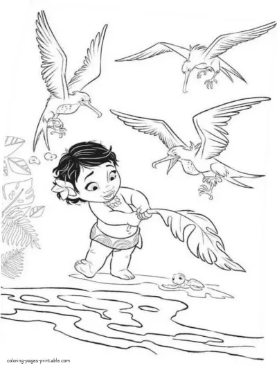 Moana coloring pages to print for girls