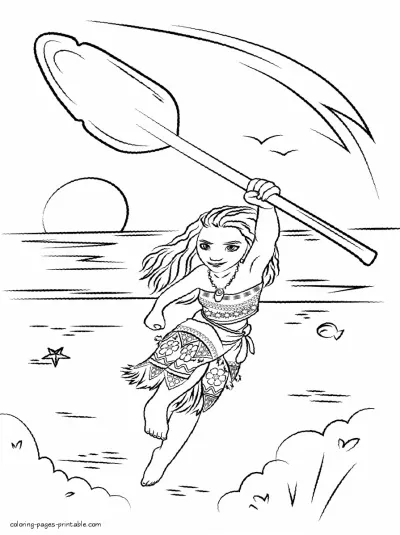 Princess Moana printable coloring pages