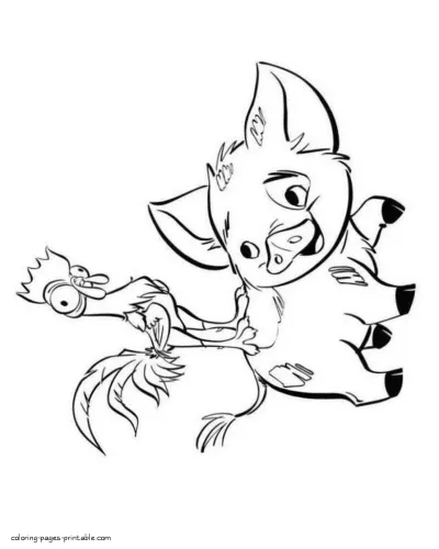 Moana pets coloring pages to print