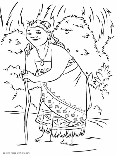 Gramma Tala coloring page. Moana animation